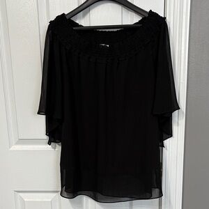 Sioni Black Chiffon Blouse